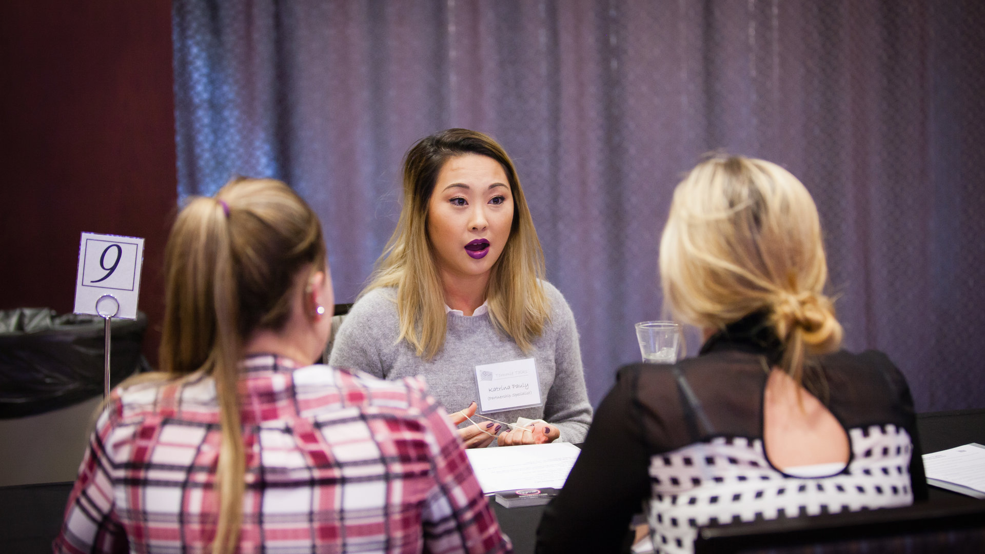 Student being mentored at Career Development speed event